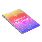 Roze Glitter Hart Monogram Babyshower Cadeau Favor Notitieboek (Rechterzijde)