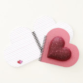 Roze glitter hart notitieboek. notitieboek (Binnen)