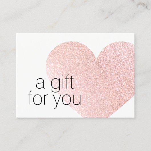 Roze Glitter Hart Salon Gift Kaart Visitekaartje (Voorkant)