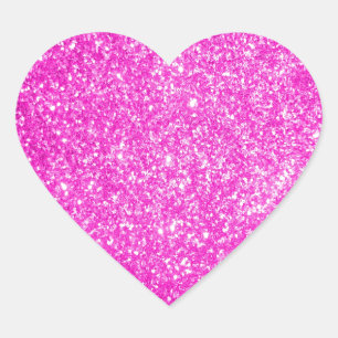 Roze glitter hart sticker