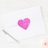 Roze glitter hart sticker (Envelop)