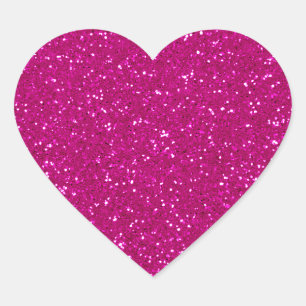 Roze glitter hart sticker