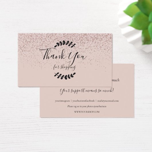 Roze glitter Hartelijk dank voor de Kaart van de k (Bureau)