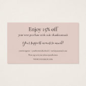 Roze glitter Hartelijk dank voor de Kaart van de k (Achterkant)