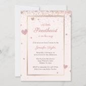 Roze Glitter Harten Liefje Meisje Baby shower Kaart (Voorkant)