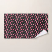 Roze glitter-harten op zwart trendy patroon bad handdoek (Handdoek)