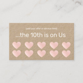 Roze Glitter Heart 10 Punch Salon Customer Loyalty