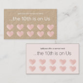 Roze Glitter Heart 10 Punch Salon Customer Loyalty (Voorkant / Achterkant)