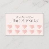 Roze Glitter Heart 10 Punch Salon Customer Loyalty (Achterkant)