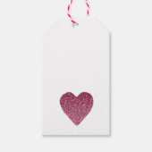  roze glitter Heart Cadeaulabel (Voorkant)
