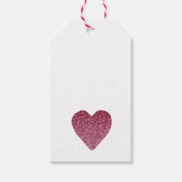 roze glitter Heart Cadeaulabel