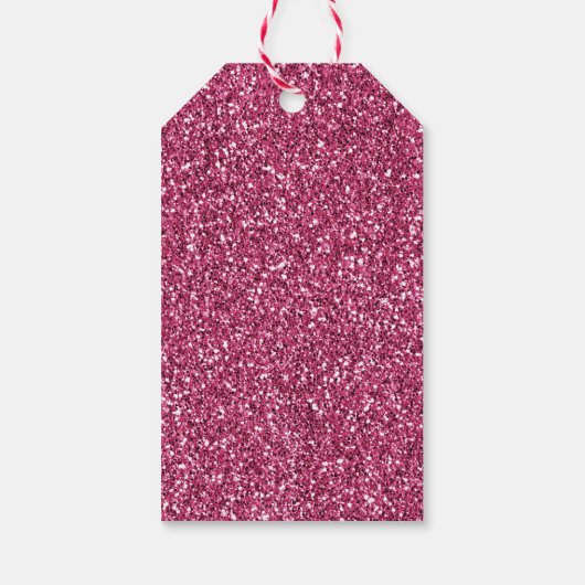  roze glitter Heart Cadeaulabel (Achterkant)