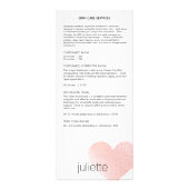 Roze Glitter Heart Esthetician Service Price Menu (Voorkant)