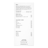 Roze Glitter Heart Esthetician Service Price Menu (Achterkant)