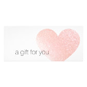 Roze Glitter Heart Salon Spa Cadeaubon Reclamekaart (Voorkant)
