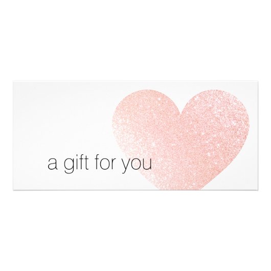 Roze Glitter Heart Salon Spa Cadeaubon Reclamekaart (Voorkant)