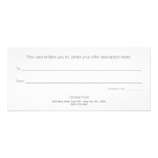 Roze Glitter Heart Salon Spa Cadeaubon Reclamekaart (Achterkant)