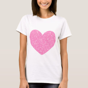 Roze Glitter Heart T-shirt