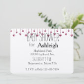 Roze Glitter Hearts baby shower Kaart (Staand voorkant)