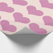 Roze glitter Hearts Cadeaupapier (Hoek)