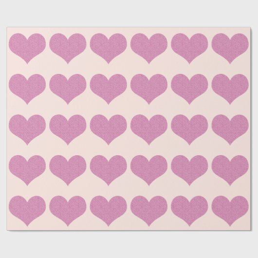 Roze glitter Hearts Cadeaupapier (Vlak)