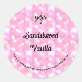 Roze Glitter Hearts Geurkaars Label (Voorkant)