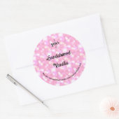 Roze Glitter Hearts Geurkaars Label (Envelop)