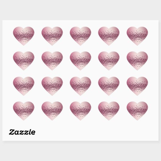  roze glitter Hearts Hart Sticker (Vel)