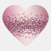 roze glitter Hearts Hart Sticker (Voorkant)