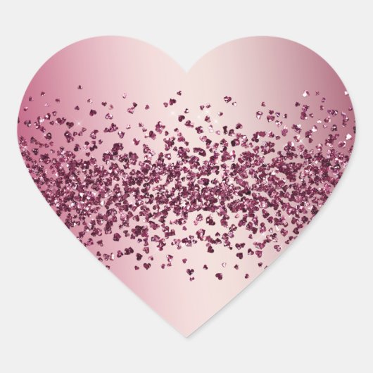  roze glitter Hearts Hart Sticker (Voorkant)