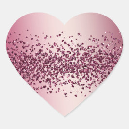 roze glitter Hearts Hart Sticker