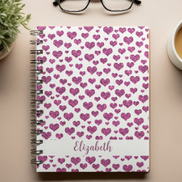 Roze Glitter Hearts Heldere Kleurrijke Custom Notitieboek