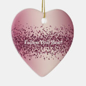 roze glitter Hearts Keramisch Ornament (Rechts)