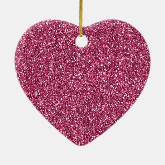  roze glitter Hearts Keramisch Ornament (Achterkant)