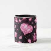 Roze glitter Hearts Mok (Midden)