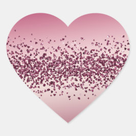  roze glitter Hearts Ombre Hart Sticker
