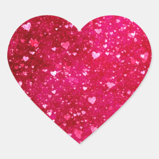 Roze glitter Hearts Patroon Hart Sticker