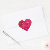 Roze glitter Hearts Patroon Hart Sticker (Envelop)