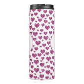 Roze Glitter Hearts Patroon Monogram Aangepast Thermosbeker (Achterkant)