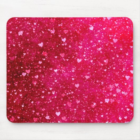 Roze glitter Hearts Patroon Muismat (Voorkant)