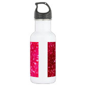 Roze glitter Hearts Patroon Waterfles (Achterkant)