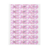 Roze Glitter Hearts Wrap Around Zeep Bar Label (Vel)