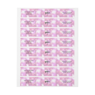 Roze Glitter Hearts Wrap Around Zeep Bar Label