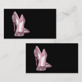 Roze Glitter High Heel Shoe Business Card Template Visitekaartje (Voorkant / Achterkant)