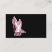 Roze Glitter High Heel Shoe Business Card Template Visitekaartje (Achterkant)