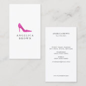 Roze Glitter High Hiel Visitekaartje (Voorkant / Achterkant)