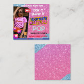 Roze Glitter High School Homecoming Koningin Campa Informatiekaartje (Voorkant / Achterkant)