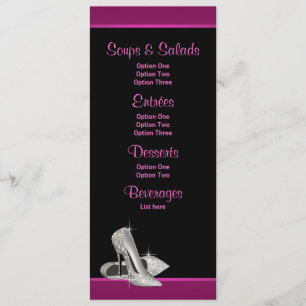 Roze Glitter Hoge Hakken Menukaarten Menu