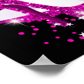 Roze Glitter Hoge Hakken Verjaardagsbanner Poster (Hoek)