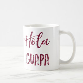 Roze Glitter Hola Guapa Koffiemok